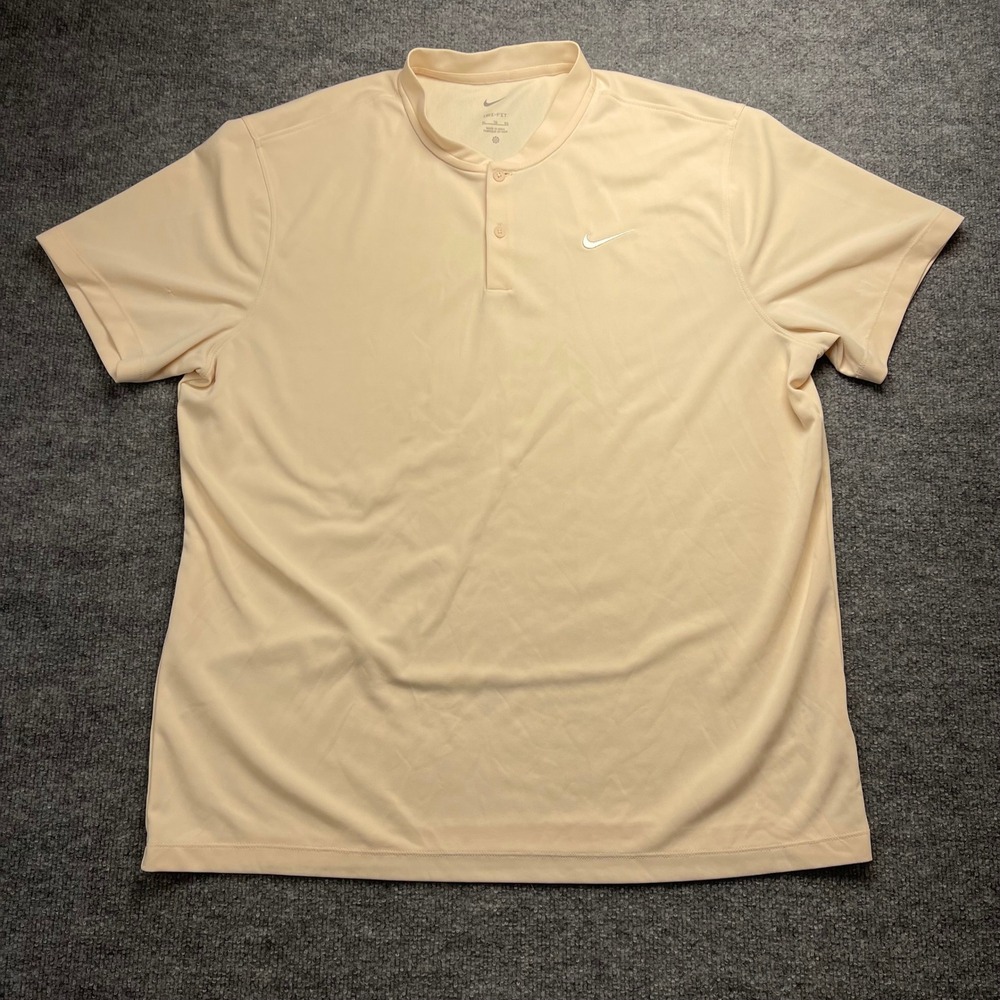 Nike Dri-FIT Blade Collar Golf Polo Shirt Mens XL Peach Orange Short Sleeve XL
